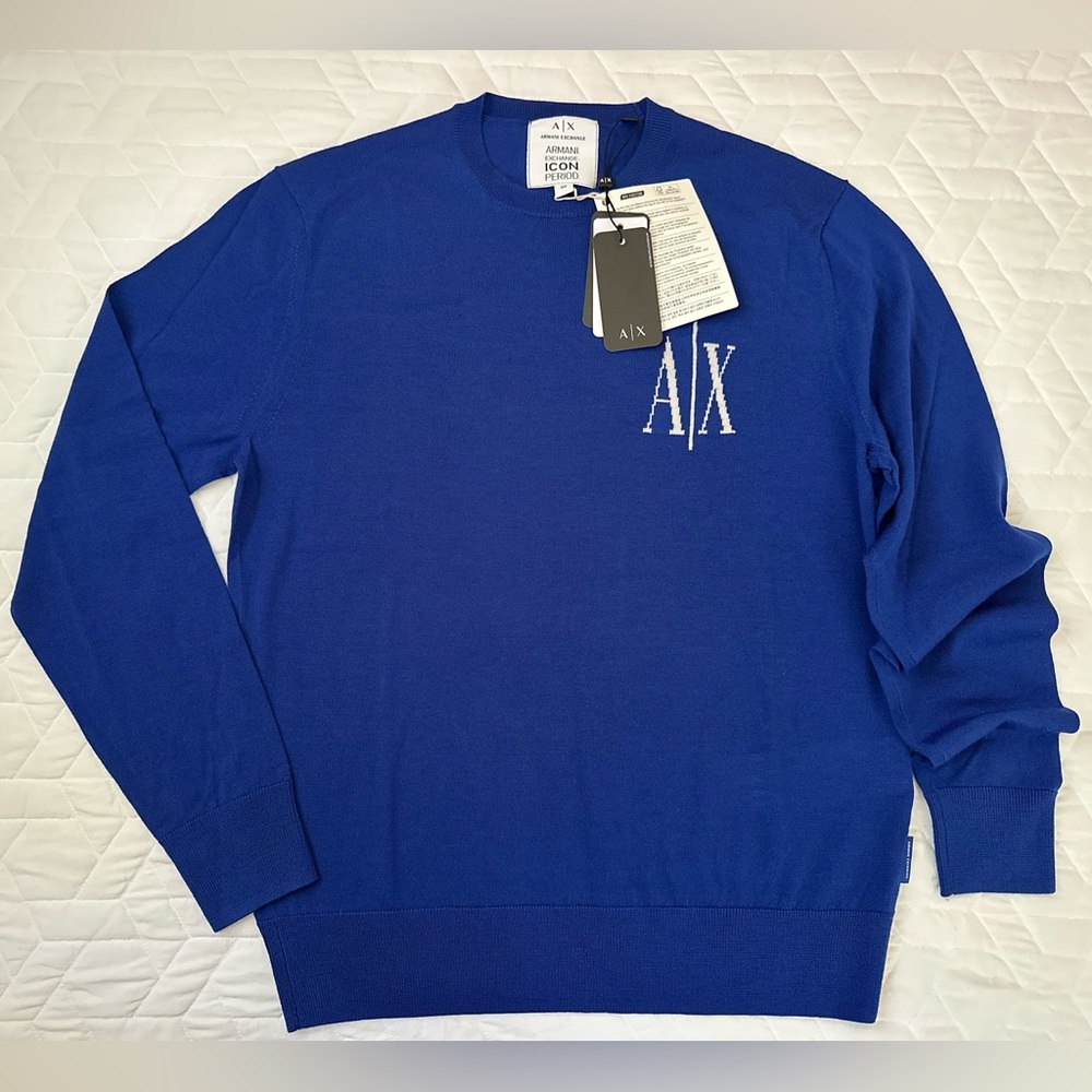 Men’s Armani Exchange 100% virgin wool sweater Size M. HEMMED. COSIDO. See pics